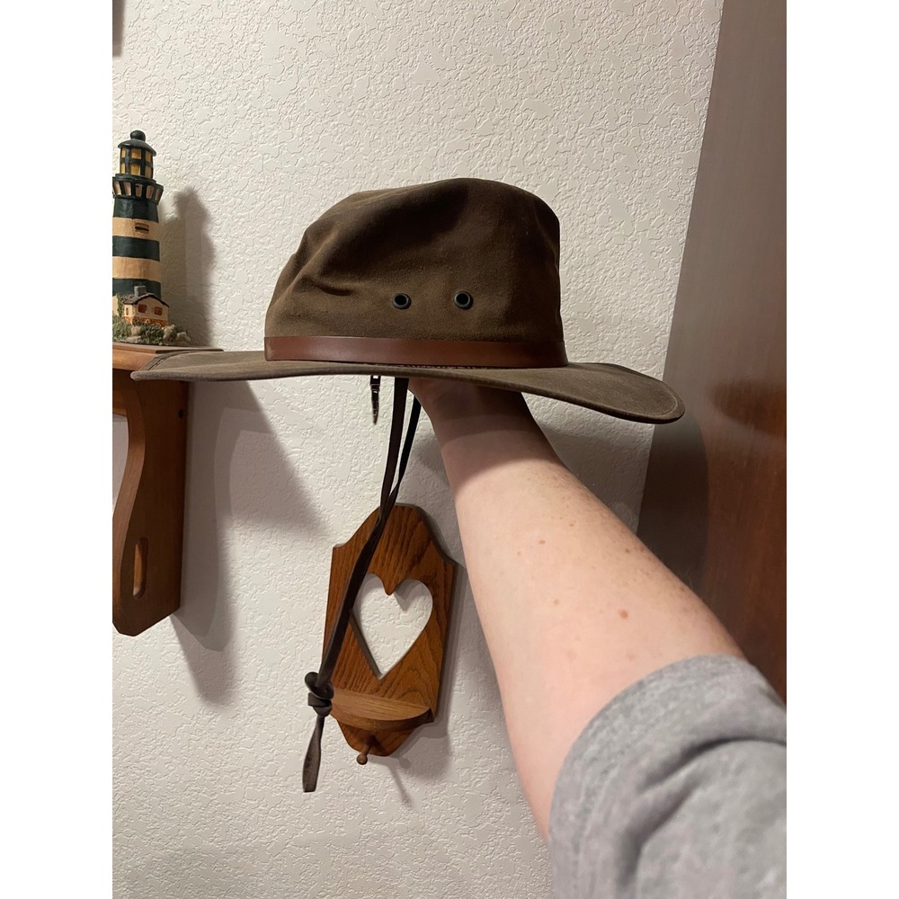 Vintage John Muir Sierra Club Leather Hat Cowboy Adventure Hiking Outdoors